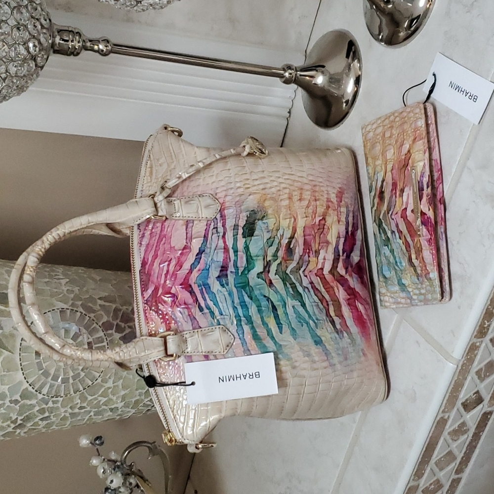 🧡💛 BRAHMIN ENTICE OMBRE Duxbury Satchel ONLY 💛🧡